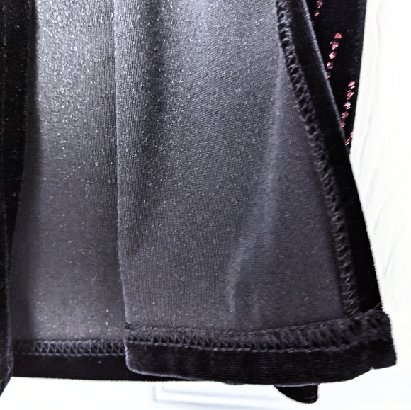 Vtg Black Velvet Party Skirt. Pink Art Deco Sparkle. XS fit. Md in Canada. HP! - Picture 3 of 16